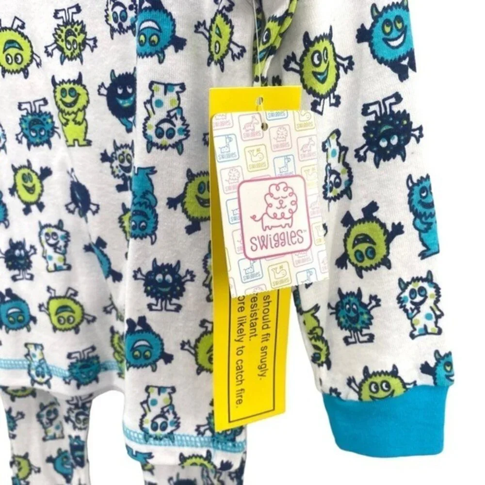 Boys Monster Print Knit Pajamas Set 4T